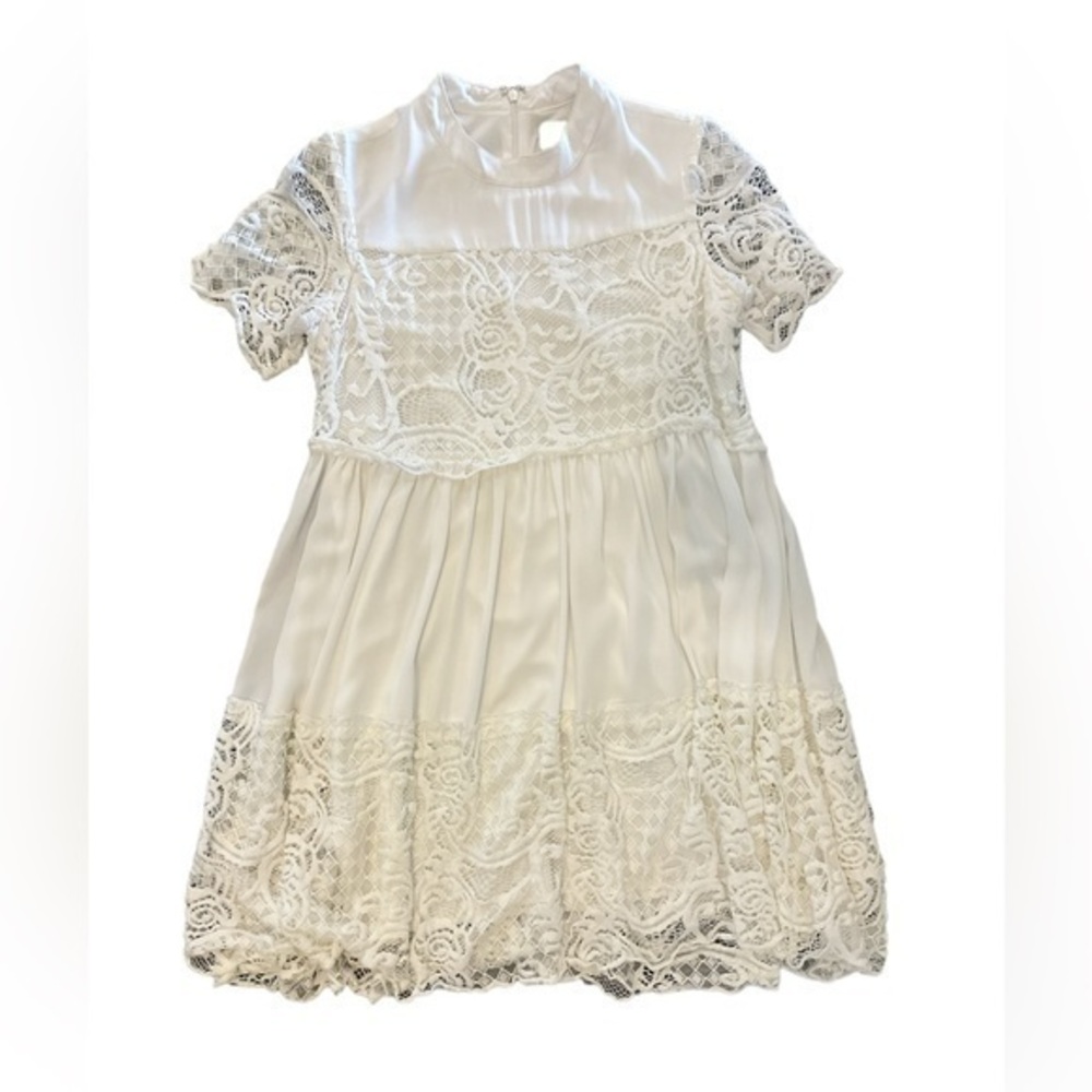 Kendall & Kylie White Lace Short Sleeve Dress Size S
